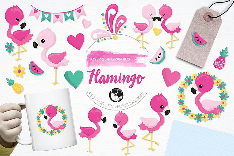 Flamingo graphics and illustrations