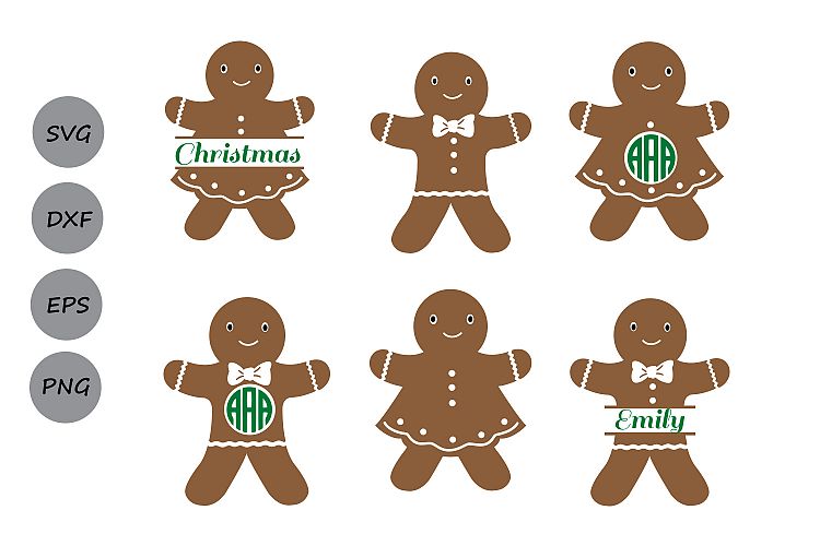 Gingerbread Man SVG, Christmas SVG, Gingerbread Monogram svg