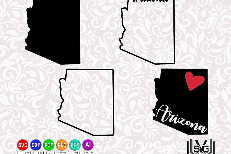 Arizona Designs SVG - Arizona state svg - Arizona cut files - Arizona outline svg - Arizona prints svg - Cricut files - Silhouette files