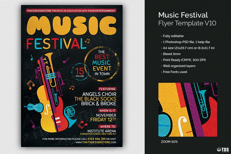 Music Festival Flyer Template V10 example image 1
