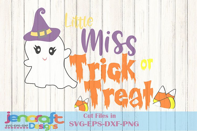 Little Miss Trick or Treat Halloween Ghost SVG Cut file