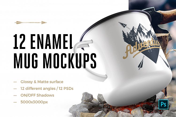 12x Enamel Mug Mockups