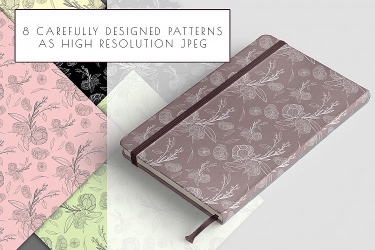 floral digital paper, scrapbooking, flower patterns