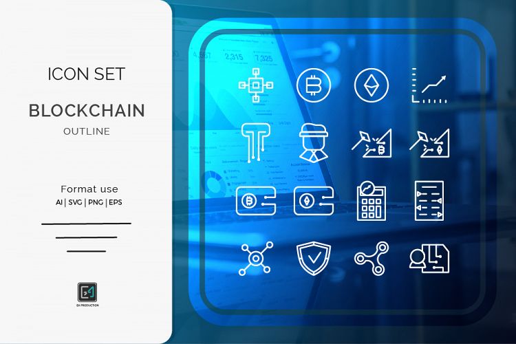Download Free Icons Download Icon Set Blockchain Outline Style Free Design Resources