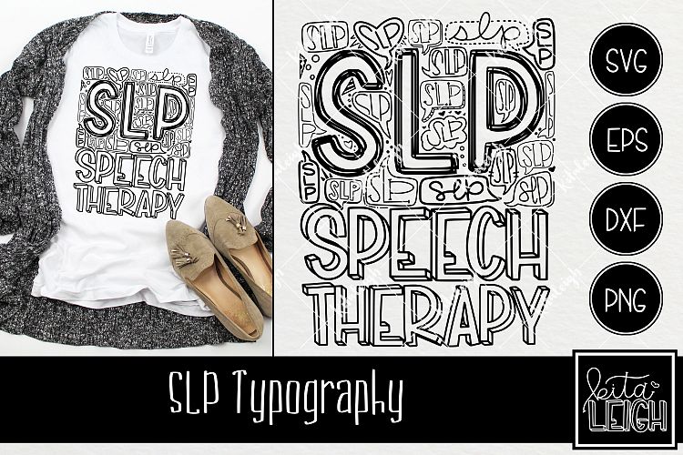 Download Speech Therapy SLP Typography (239832) | Hand Lettered ...