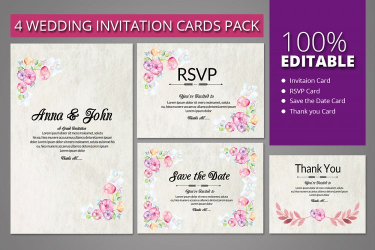Wedding Invitation Cards Pack