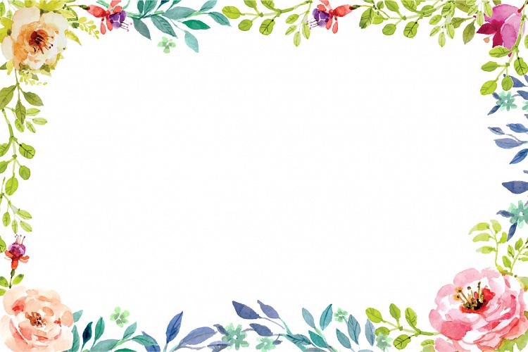 hand painting floral frame vector