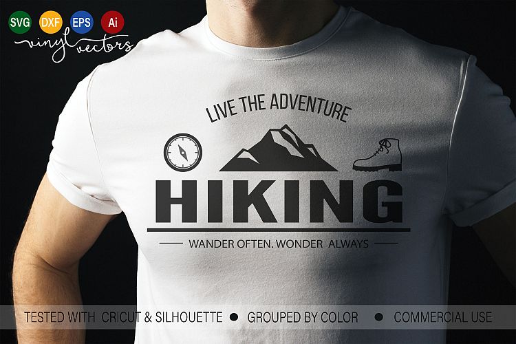 Live the adventure Hiking SVG DXF cut ready file