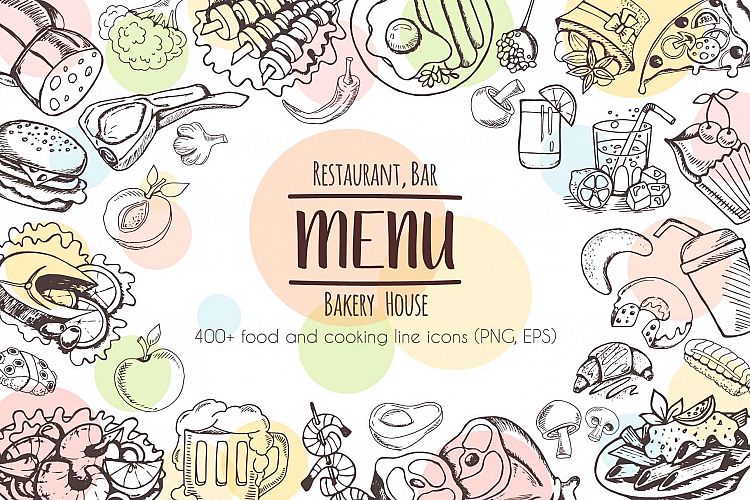 Restaurant Menu - 430 vector food icons