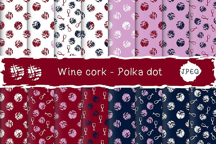 Digital paper - wine polka dot