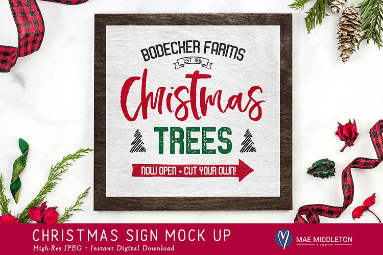 Christmas, Holiday Sign Mock ups, 2 VERSIONS! Styled photos