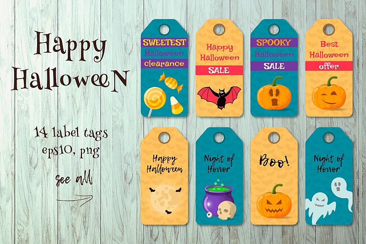 HALLOWEEN label tags.