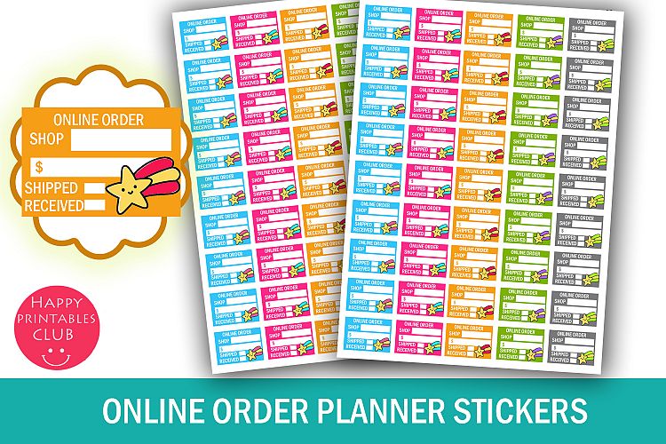 Online Order Planner Stickers- Online Order Tracker Stickers