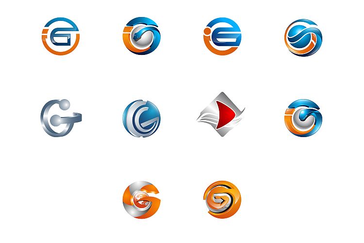 Modern and elegant business logos set