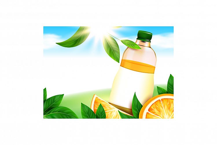 Orange Juice Drink Creative Promo Banner Vector example image 1