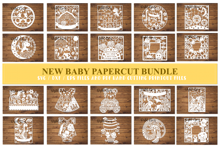 New baby paper cut Bundle. SVG / DXF / EPS files