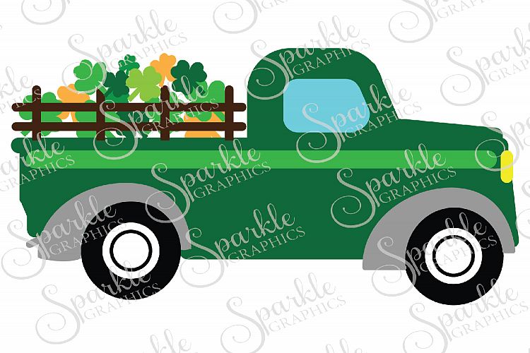 Shamrock Vintage Truck File Set | SVG, EPS, DXF, PNG