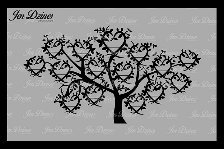 Family Tree 15 Names SVG DXF EPS PNG