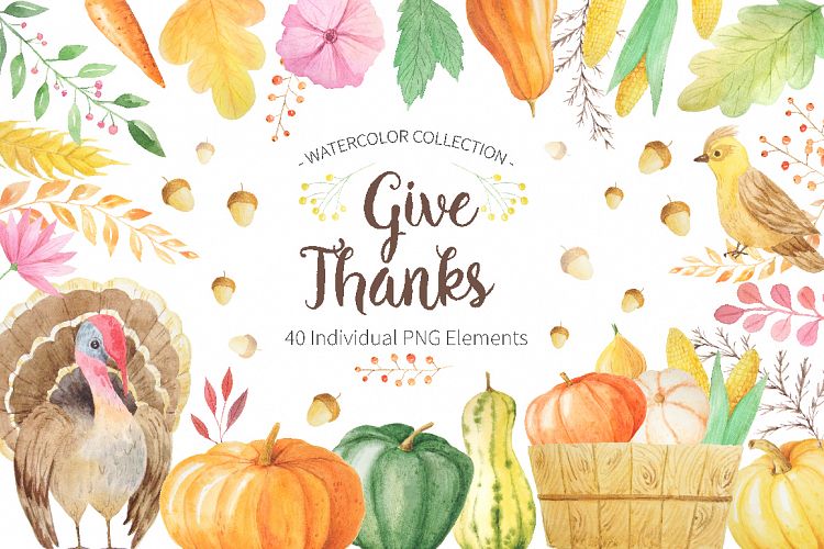 Watercolor Thanks Giving