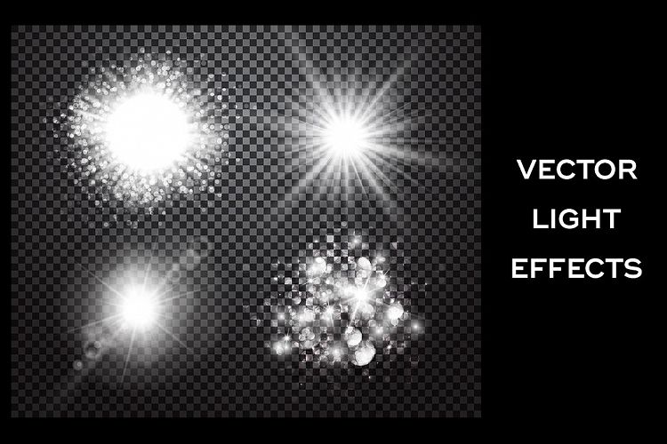Lens flare, rays, star and sparkles