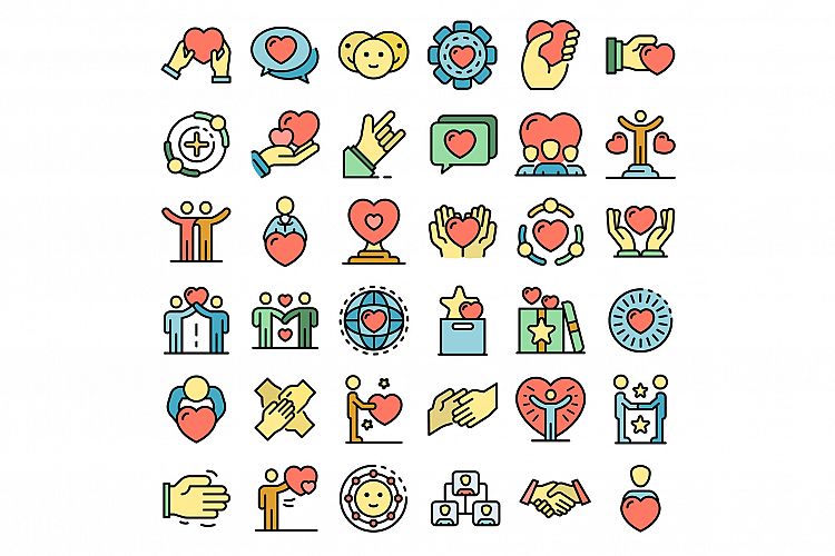 Friendship icons vector flat example image 1