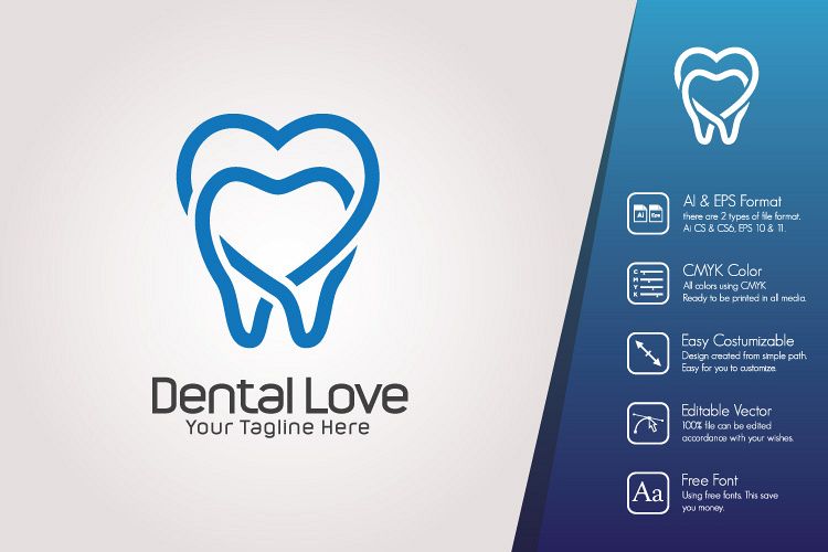 Love Dental Logo Template