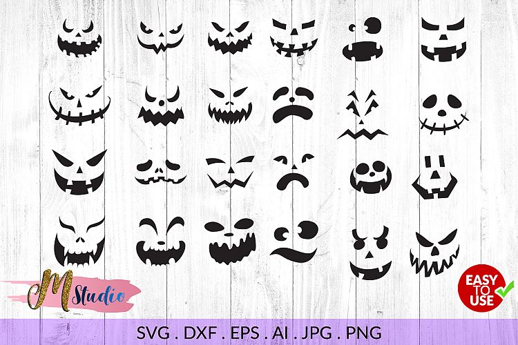 Pumpkin faces svg, for Silhouette Cameo or Cricut