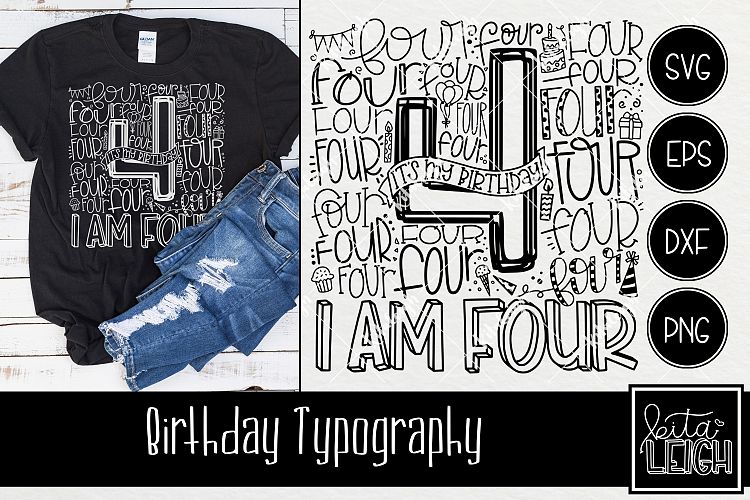 Fourth Birthday Typography