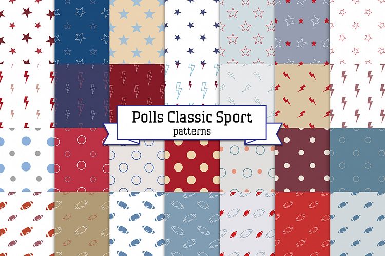 Polls Classic Sport – 56 patterns seamless patterns