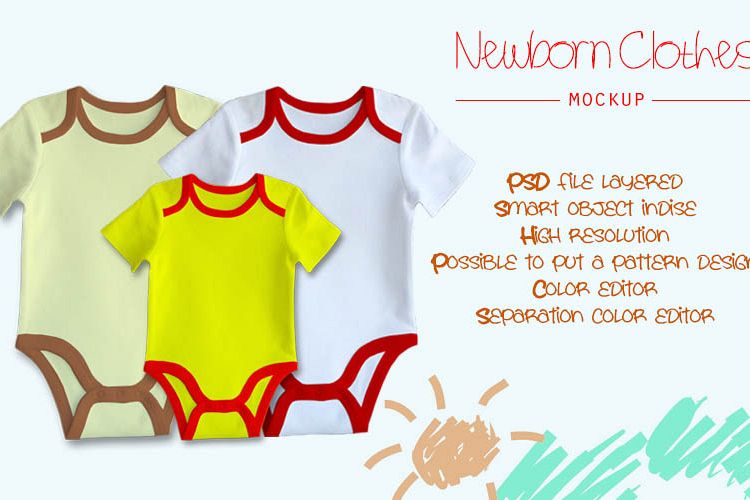 Newborn clothes Mockup