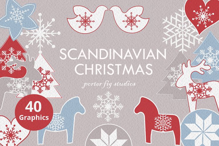 Scandinavian Christmas Graphics Set