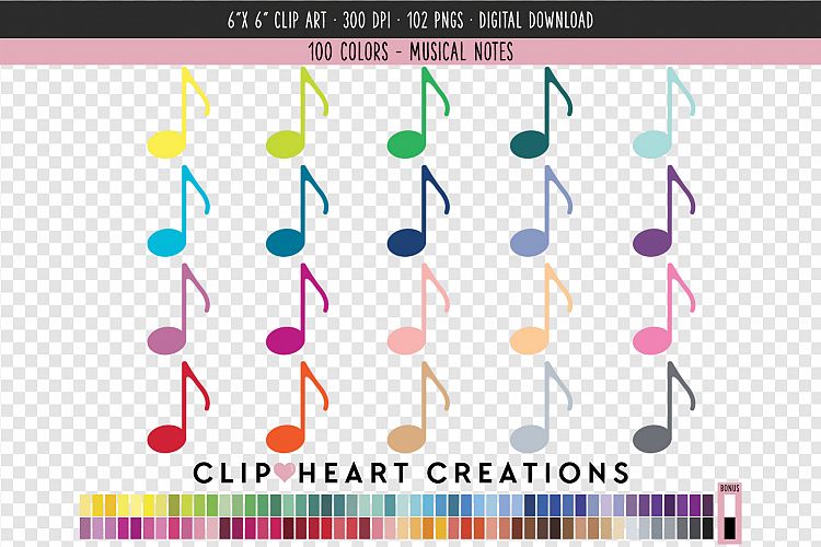 Musical Notes Clip Art - 100 Clip Art Graphics