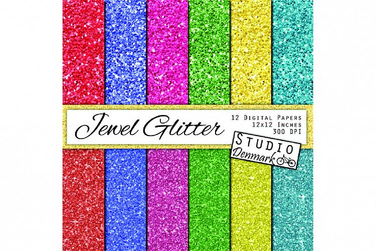 Jewel Glitter Digital Paper - Sparkle Chunky Glitter