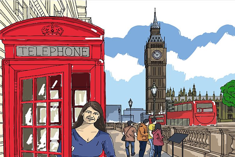 London illustration hand painted vector