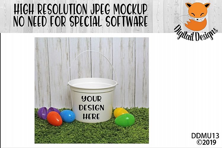 Download White Easter Bucket Mock Up Mockup