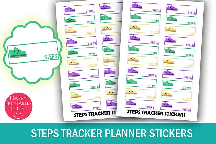 Daily Steps Tracker Planner Stickers- Steps Tracker Stickers