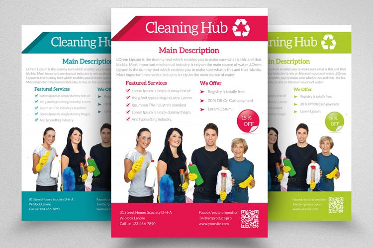 Cleaning House Service Flyer Template