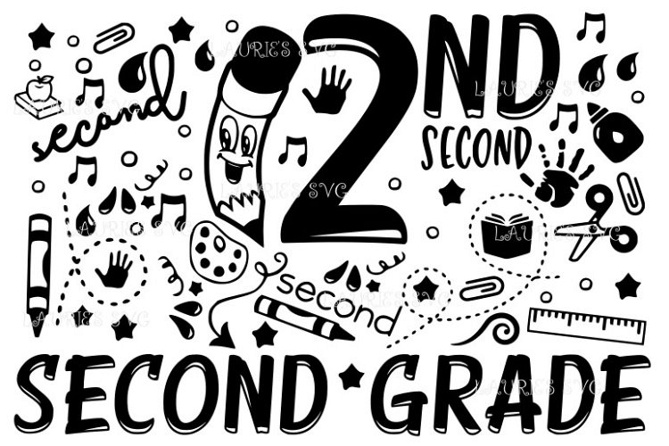 Second Grade school FILE SVG,EPS,DXF,PNG,JPG