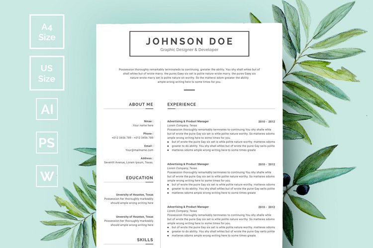 Clean Minimal Resume/CV