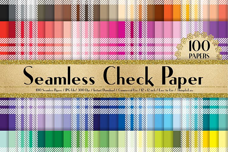 100 Seamless White Check Digital Papers 12 x 12 inch