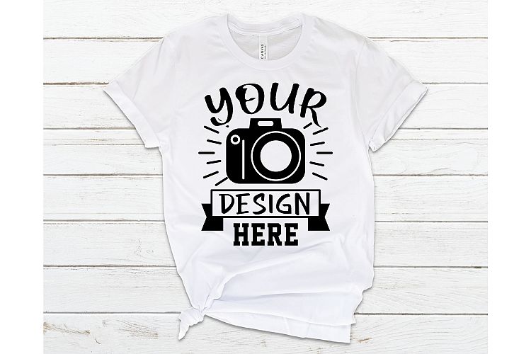 Download Bella Canvas 3001 Mockup, White T-shirt Mockup, Flat Lay