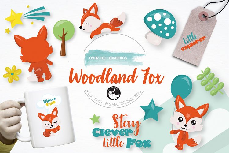 Woodland fox graphics and illustrations