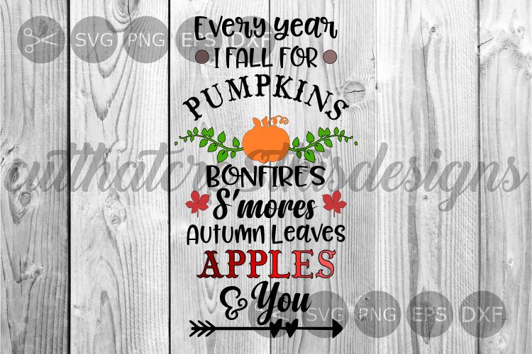 Every Year I Fall, Autumn, Pumpkins, Seasons, Cut File, SVG