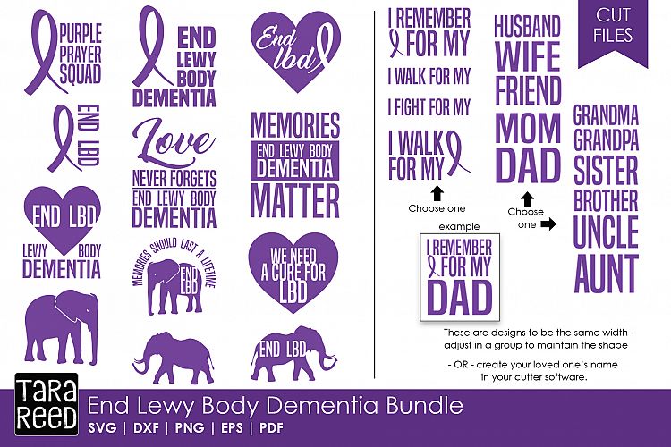 End Lewy Body Dementia - SVG and Cut Files for Crafters