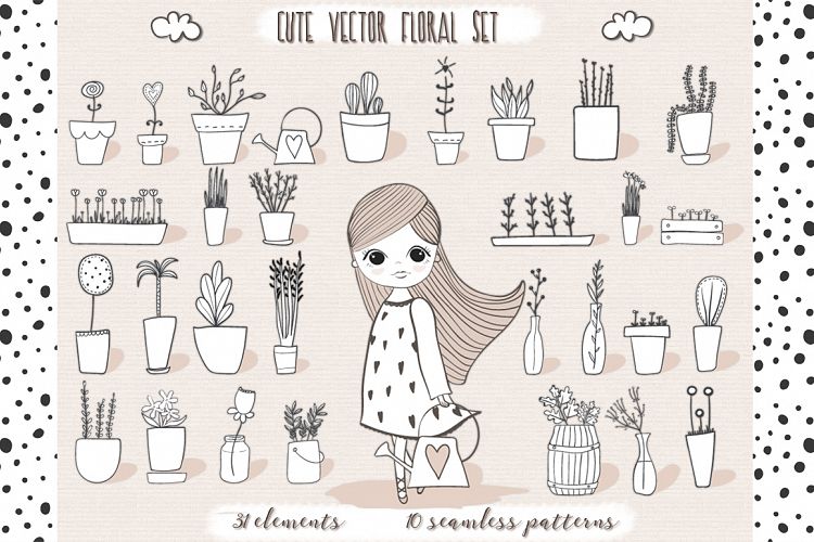 Download Free Illustrations Download Cute Vector Pots And Patterns Free Design Resources