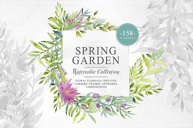 Spring Garden Watercolor Collection