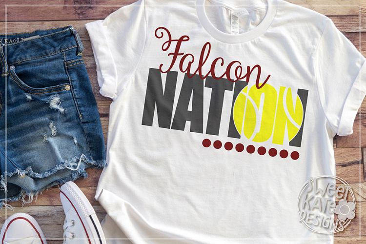 Falcon Nation with Knockout Tennis Ball SVG DXF EPS PNG JPG
