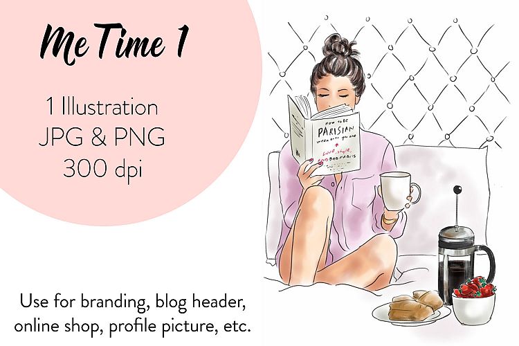 Fashion illustration clipart - Me Time1