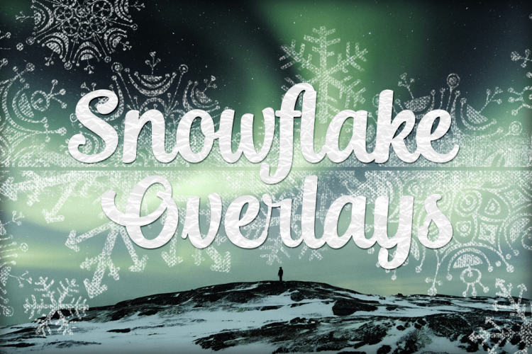 Snowflake Textures - Grunge Textured Snowflake Overlays