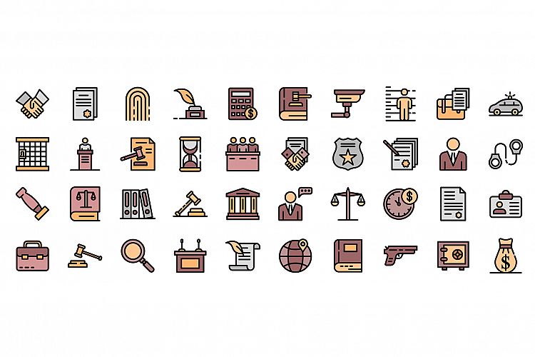 Lawyer icons vector flat